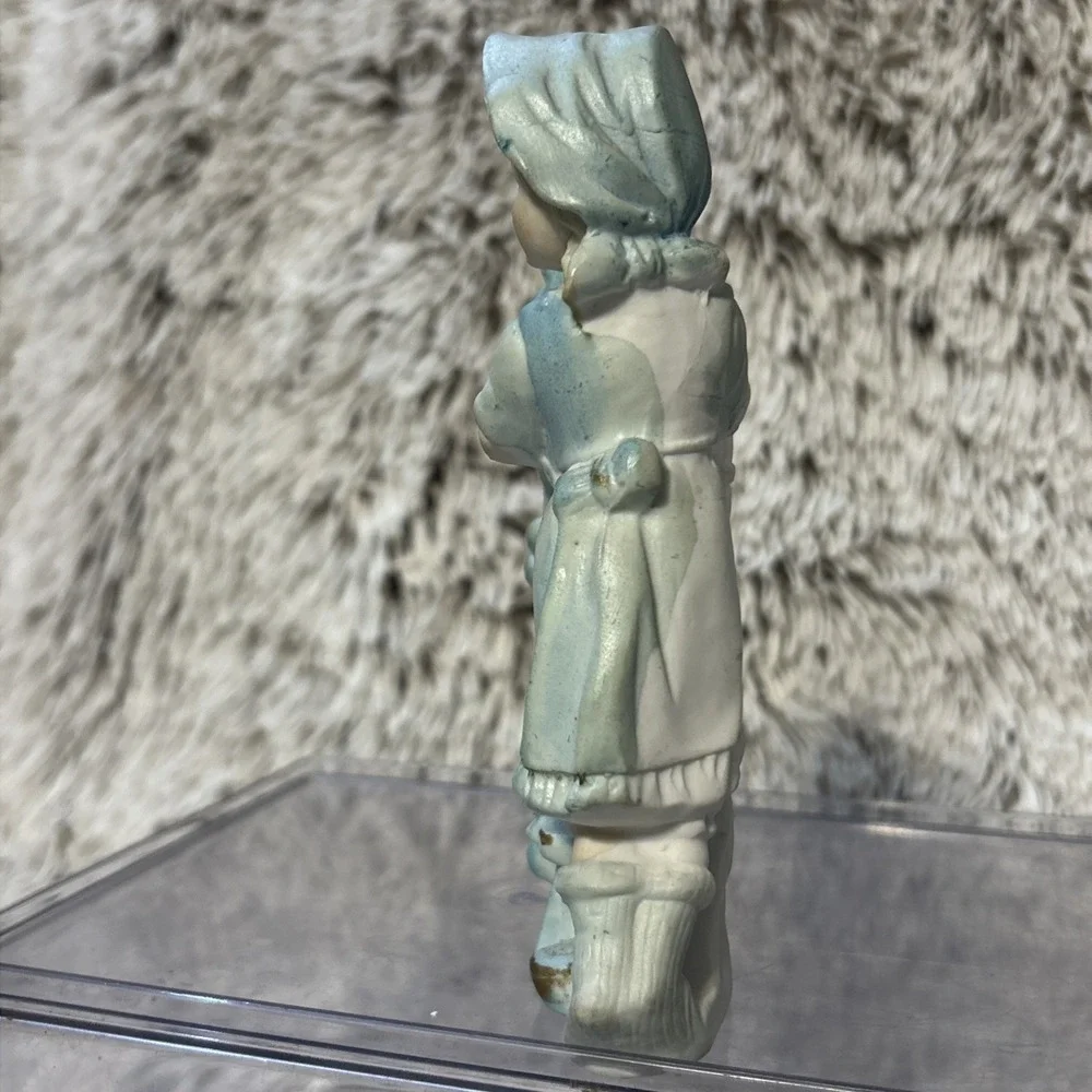 Pair Antique Bisque‎ Porcelain Victorian Boy & Girl Children Child Spill Vases